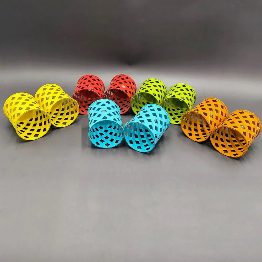 Lot of 10 Metal Lattice String Light Covers for Patio Garden Lights Multicolor